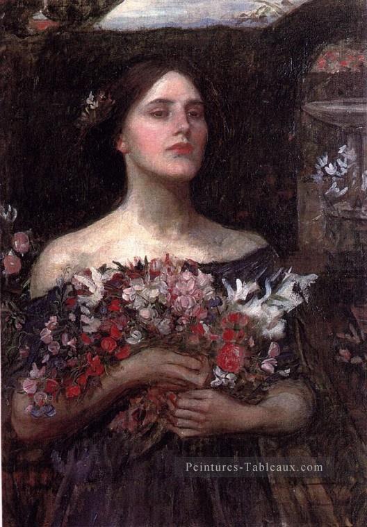 Rassemblez des boutons de roses étudiez JW femme grecque John William Waterhouse Peintures à l'huile